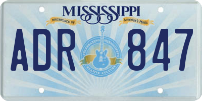 MS license plate ADR847
