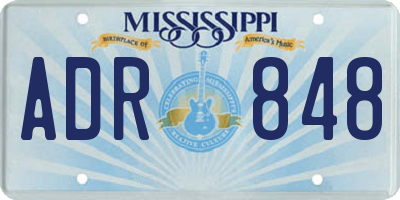 MS license plate ADR848