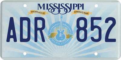 MS license plate ADR852