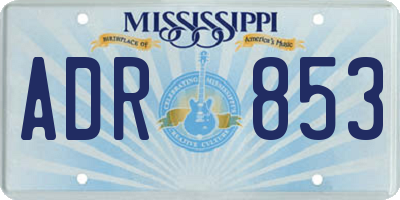 MS license plate ADR853
