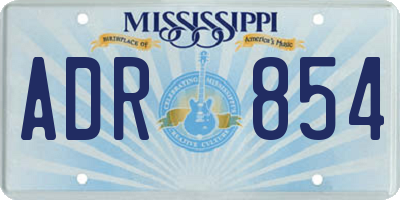 MS license plate ADR854