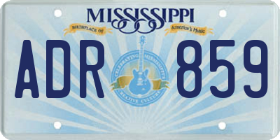 MS license plate ADR859