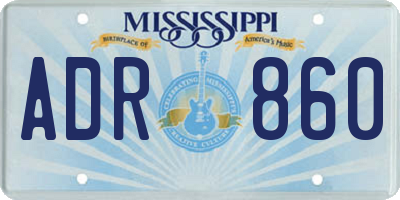 MS license plate ADR860