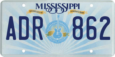 MS license plate ADR862