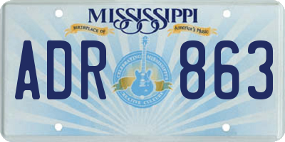 MS license plate ADR863