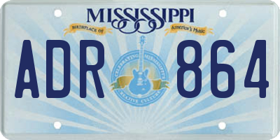 MS license plate ADR864