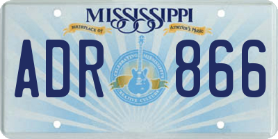 MS license plate ADR866