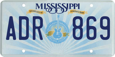 MS license plate ADR869