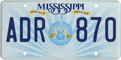 MS license plate ADR870