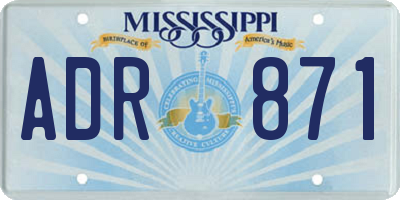 MS license plate ADR871