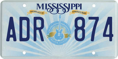 MS license plate ADR874