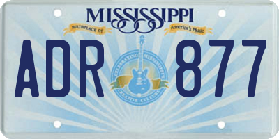 MS license plate ADR877