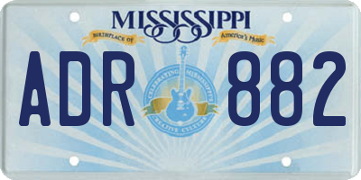 MS license plate ADR882