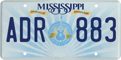 MS license plate ADR883