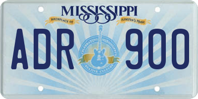 MS license plate ADR900