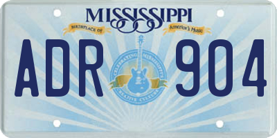MS license plate ADR904