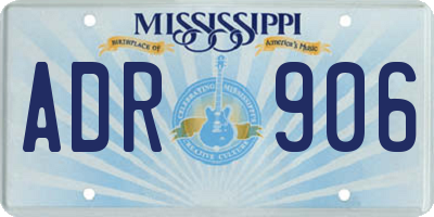 MS license plate ADR906