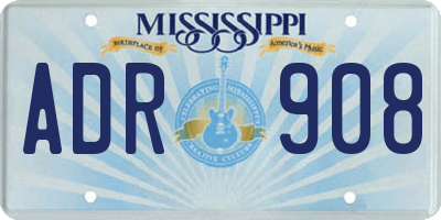 MS license plate ADR908