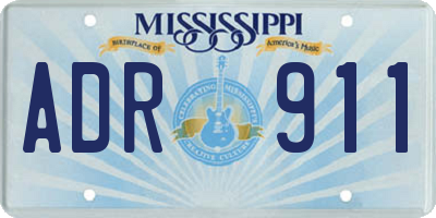 MS license plate ADR911