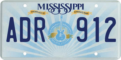 MS license plate ADR912