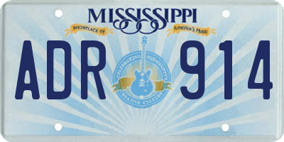 MS license plate ADR914