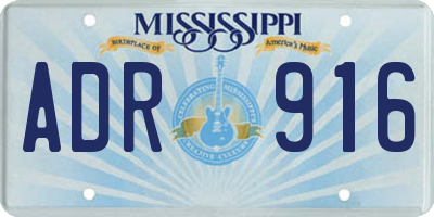 MS license plate ADR916