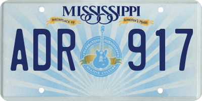 MS license plate ADR917