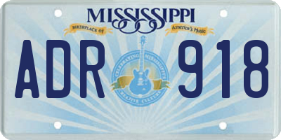 MS license plate ADR918