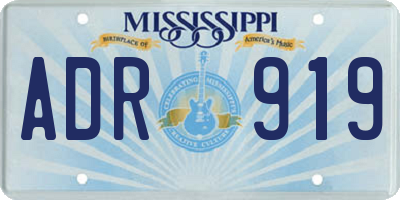 MS license plate ADR919