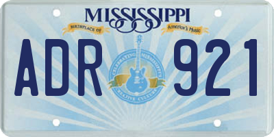 MS license plate ADR921