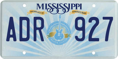 MS license plate ADR927
