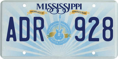MS license plate ADR928