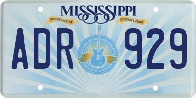 MS license plate ADR929