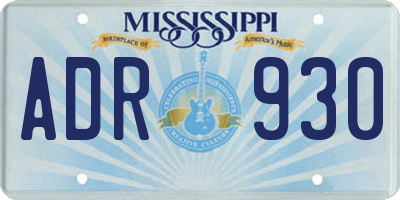 MS license plate ADR930