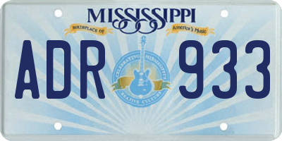 MS license plate ADR933