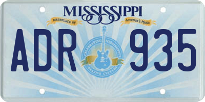 MS license plate ADR935
