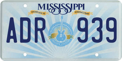 MS license plate ADR939