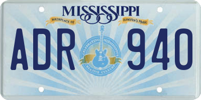 MS license plate ADR940