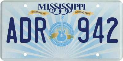 MS license plate ADR942