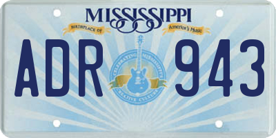 MS license plate ADR943