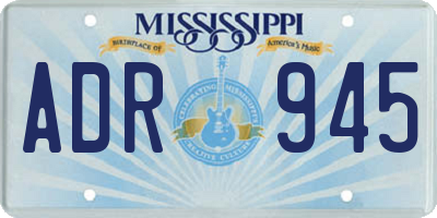 MS license plate ADR945