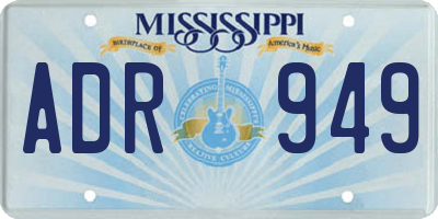 MS license plate ADR949