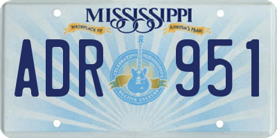 MS license plate ADR951