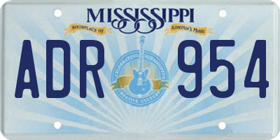 MS license plate ADR954