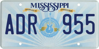 MS license plate ADR955