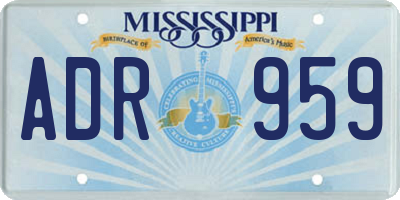 MS license plate ADR959