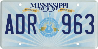 MS license plate ADR963