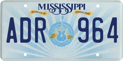 MS license plate ADR964