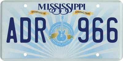 MS license plate ADR966