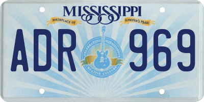 MS license plate ADR969